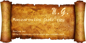 Maszarovics György névjegykártya