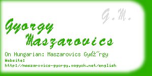 gyorgy maszarovics business card
